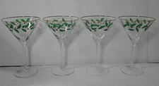 Lenox 893570 Holiday Decal 4-Piece Martini Glass Set Christmas NEW IN BOX !