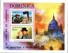 Product Image: Dominica Stamp Sc#410a - 1974 - S/Sheet - Sir Winston Churchill