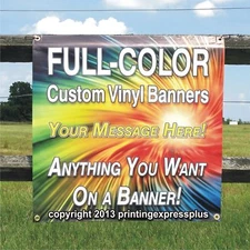4' x 4' Custom Vinyl Banner 13oz Full Color - Free Design Included
