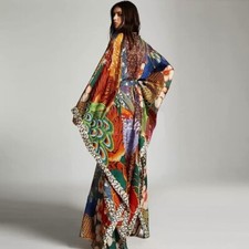 New Peacock Kimono Duster Maxi Cardigan One Size Fast Shipping New Nwt