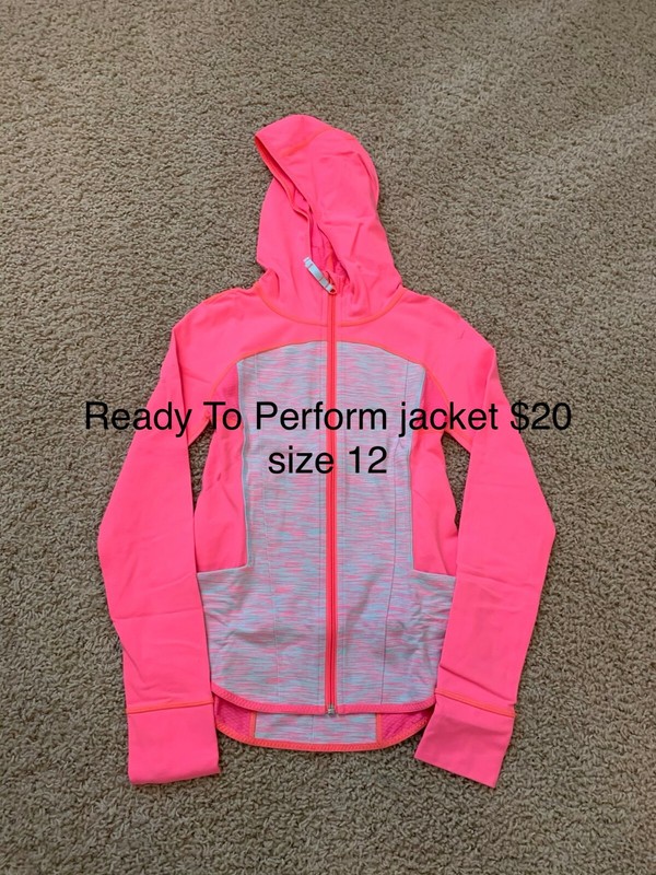 Ivivva Ready To Perform jacket - size 12 (peach with gray stripes)