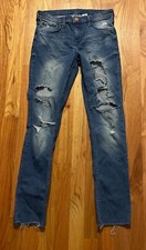 H M Girl's Size 13-14Y Skinny Distressed Stretch Jeans