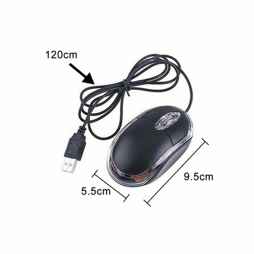Wired Mouse Mouse For PC Laptop Computer Wheel-Black USB Optical Wired Scroll - Picture 9 of 10