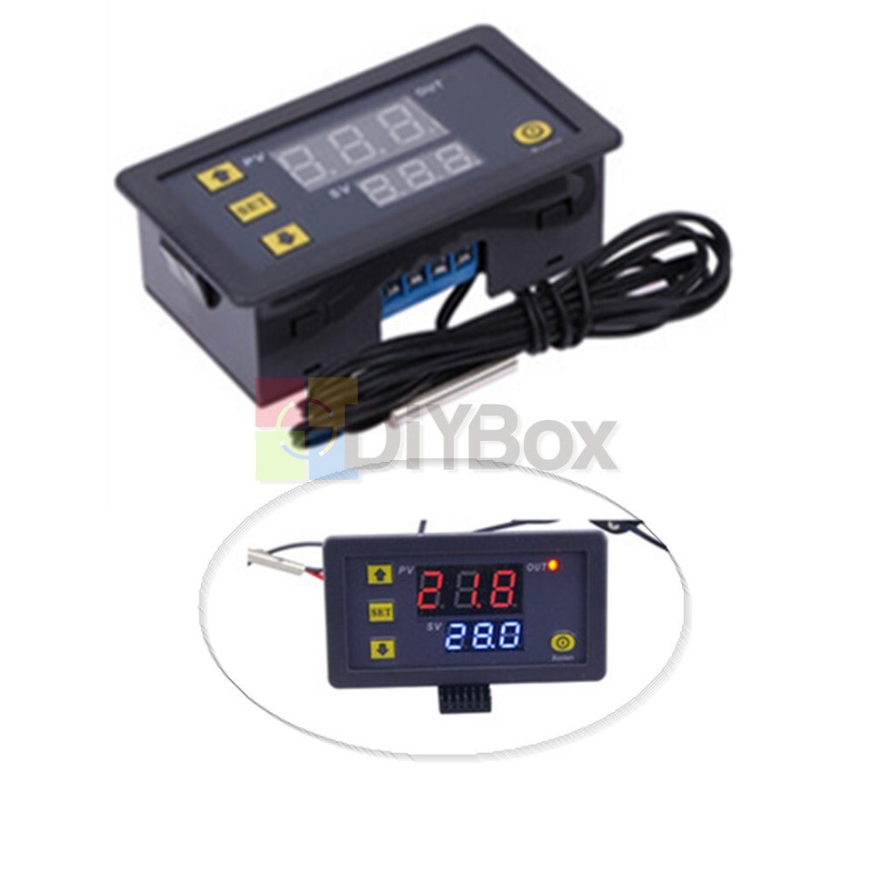 W3230 Termostato Digitale LCD 12V 20A Con Sonda Impermeabile E Allarme Alta Temperatura