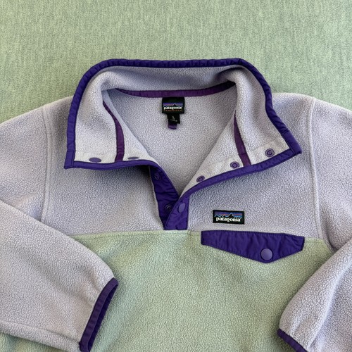 Patagonia Sweater Youth L 12 Purple Lightweight Synchilla Snap T Pullover 65545 - Picture 4 of 10