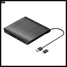 External CD DVD Drive USB 3.0 Type-C for Laptop PC Portable Burner Reader