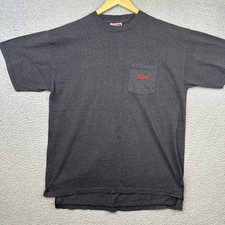 Vintage Marlboro Unlimited Pocket Tee T-Shirt Micro Stripe Mens L/XL Black Grey