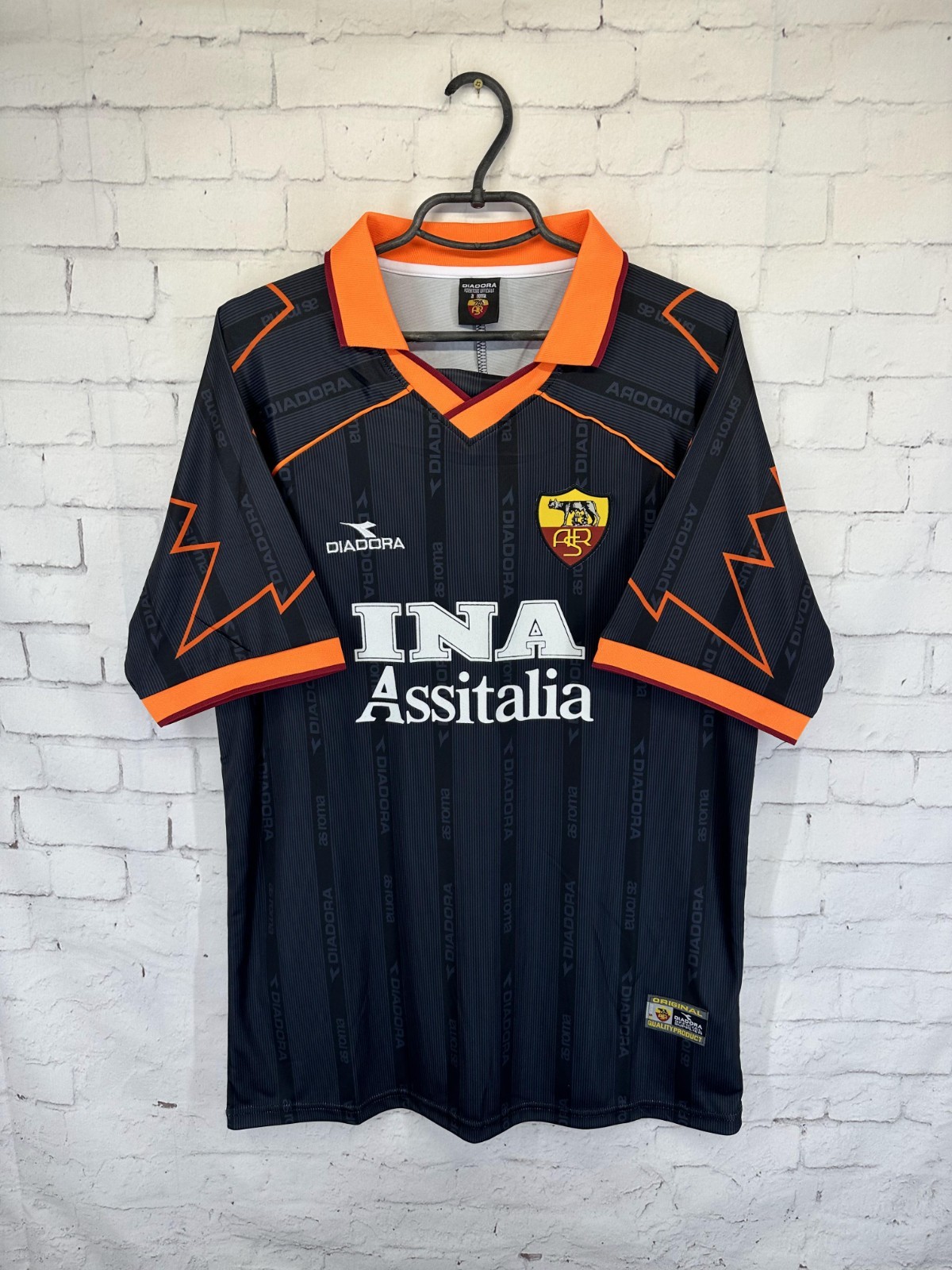 AS ROMA ITALY 1998 1999 RETRO VINTAGE FOOTBALL SHIRT JERSEY THIRD SIZE MEDIUM