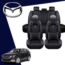 For all Mazda car seat covers full set front rear luxury faux leather black