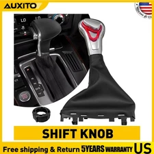 Gear Shift Knob Shifter Leather Gaiter Boot Cover Black Fit Audi A4 A5 A6 Q5 Q7