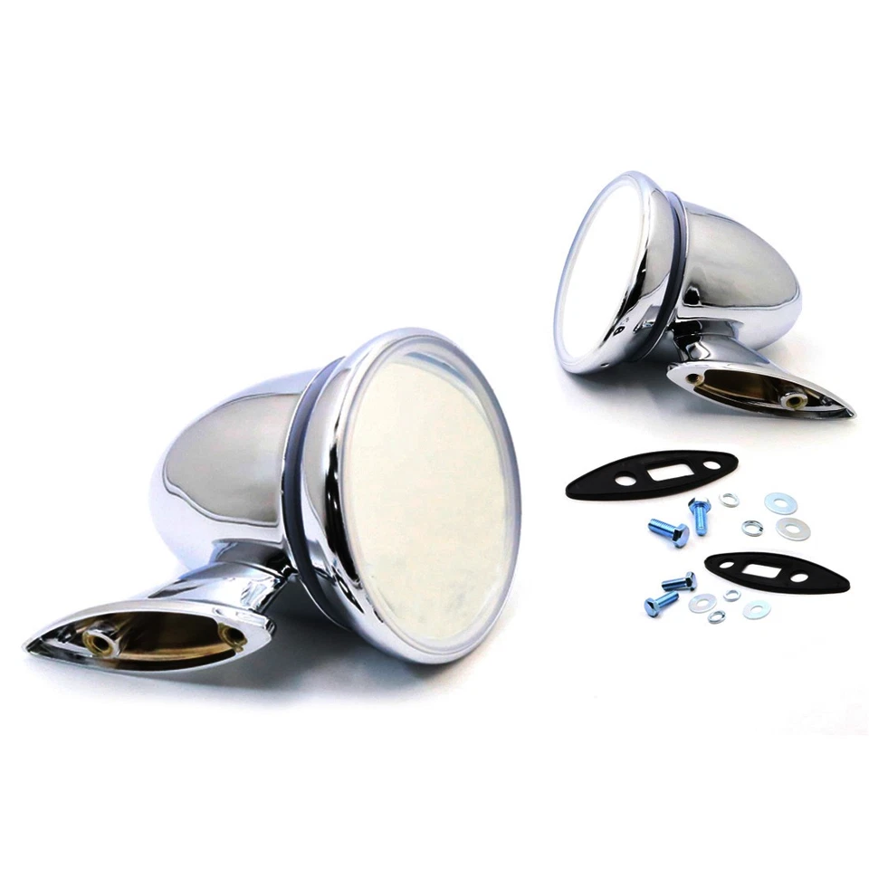 TRIUMPH TR4 TR4A TR5 GT6 TR250 NEW PAIR CHROME DOOR MIRRORS ( 2 PIECES ) LH / RH - Image 3 of 4