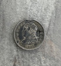 U.S. 1831 , BUST HALF DIME SILVER  - Holed