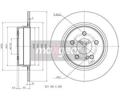 2 St. Bremsscheibe MAXGEAR 19-2680 Hinterachse