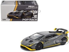 LAMBORGHINI HURACAN STO MATT GRAY 1/64 DIECAST MODEL CAR BY POP RACE PR640242