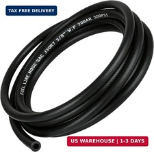 10 Feet NBR Fuel Line Hose Black Nylon Steel Oil Gas Fuel Line Hose 3/8 Inch