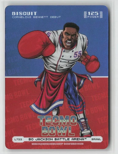 2026 Bo Jackson Battle Arena Tecmo Bowl Biscuit Cornelius Bennett Logofoils L722