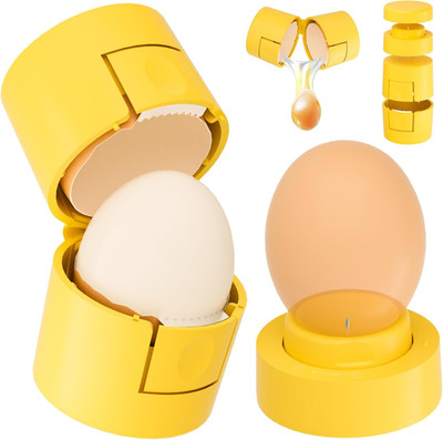 Innovative 2 in 1 Egg Shell Opener, Hard Boiled Egg Peeler Cracker with Piercer,