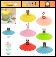 Cute Animal Silicone Cup Lids - Anti-Dust Airtight Mug Covers for Hot & Cold Dri