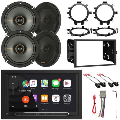 JBL 2-DIN AM/FM Bluetooth Receiver, 4x 6.5'' 200W Max 2-Way Speakers, Accessories