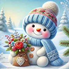 5D Christmas Diamond Painting Kits for Adults Beginner,Diy Christmas Snowman Dia