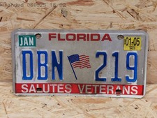 NUMMERNSCHILD USA FLORIDA SPECIAL " FLORIDA SALUTES VETERANS " MIT FAHNE 219