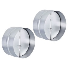 2Pcs Backdraft Damper 6" Ducting Hose Airflow Insert Backflow Shutter One-Way