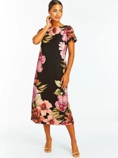 Mestiza New York Adria Midi Dress XL Formal Cocktail Wedding Guest Black Pink