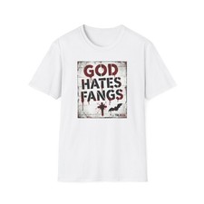 God Hates Fangs T-Shirt | True Blood Vampire Horror Graphic Tee