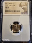 2021 $5 AMERICAN GOLD EAGLE TYPE 2 NGC MS70 PERFECTION GUARANTEED!