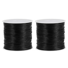 Elastic Cord DIY Making Stretchy String Craft Wire, Black, 2 Rolls