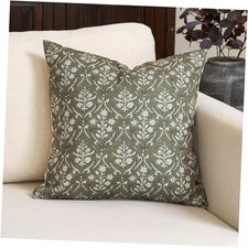 Floral Pillow Covers 18x18 Inch Farmhouse 18" x 18" Pack of 1 Dusty Green