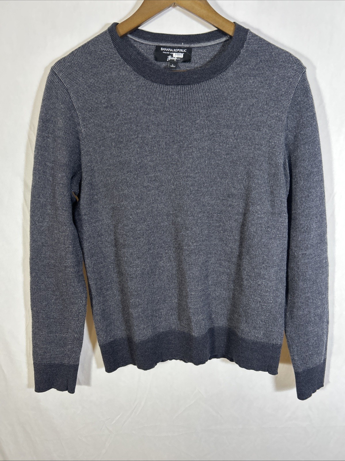 Banana Republic Italian Merino Wool Sweater Mens Large Baruffa Crew Neck NWOT