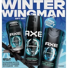 AXE Apollo Gift Set for Men, Body Wash, Deodorant Spray & Antiperspirant, 3 Coun
