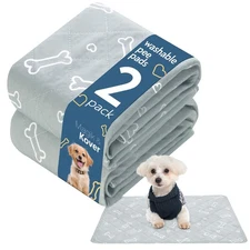 Washable Pee Pads for Dogs, 2 Pack Reusable Puppy Pads, Super Absorbent & Wat...
