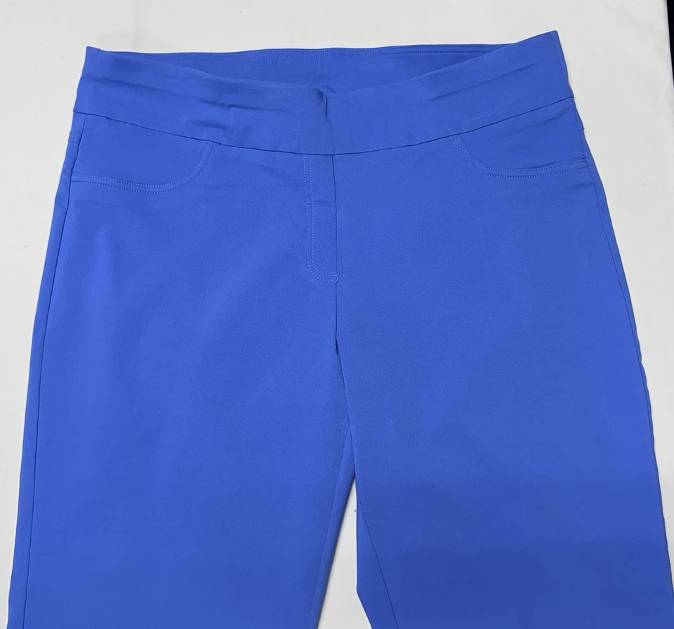 Ruby Rd Women Capri Pants 22W Pull On Stretch Slimming Mid Calf Blue - Image 2 of 4