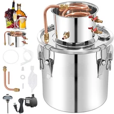 13.2Gal Alcohol Distiller Water Wine Distiller Brewing Kit w/ Water Pump