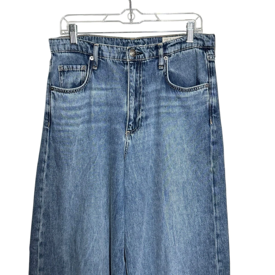 Rag & Bone Jeans Womens Size 30 Sofie High Rise Ultra Wide Crop Color Pebble - Image 2 of 4