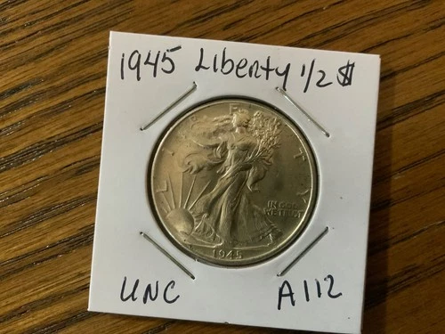 1945. Walking Liberty Half Dollar High Grade UNC details A112