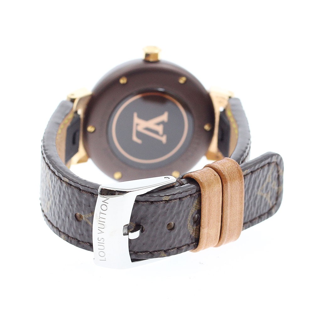 LOUIS VUITTON Tanbur slim QA137 Brown Dial Quartz Ladies  display picture 1