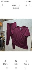 Set Of Women s scrubs SZ XL Brand Ave Burgundy 8259