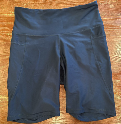 Old Navy Active Powersoft High-Rise Go-Dry Biker Shorts Womens L Black