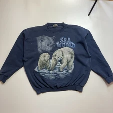 vintage sea world polar bear boxy sweatshirt size large