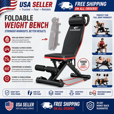 Foldable Dumbbell Bench Weight Training Fitness Incline Bench Adjustable Workout