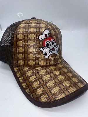Philippines Hat Filipino Jollibee Banig Weave mesh curve snapback pinoy Brown
