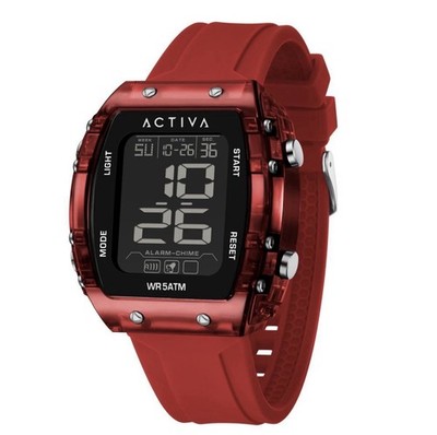 Activa X Men's Digital 45mm Red ACW8108-003 TANK $99 RETAIL NIB