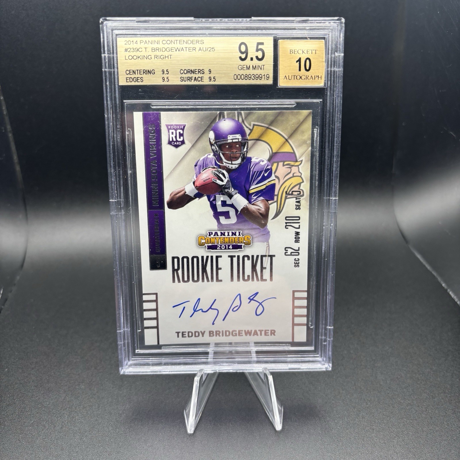 Teddy Bridgewater Upper Deck #51 Autograph
