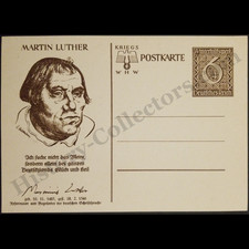 c1939 German Empire Nazi War Postcard Martin Luther Commemorative Winter Relief