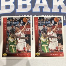Upper Deck 1992-93 Toni Kukoc Chicago Bulls NBA Card Lot (2 Cards) Mint