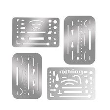 Stainless Steel Erasing Shield Set, 4 2.36 inches x 3.6 inches, Silver