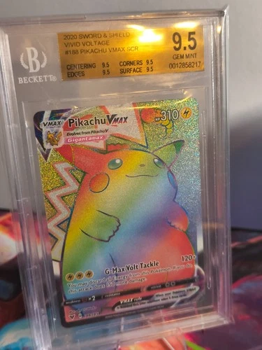 Vivid Voltage Pikachu VMAX Rainbow Rare 188/185 BGS 9.5 GEM MINT - TRUE GEM 9.5s